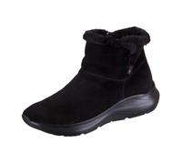 Rieker Boots fourrées en cuir noir avec une semelle compensée et un zip latéral