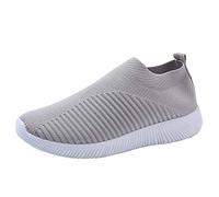 Chaussures Femme Slip On Sneakers Baskets Sans Lacets Tennis Running Course Marche Tennis En Plein Air Fitness Sport Gym Chaussures de Travail Léger Respirant Casual Chaussures de Jogging, 01 Gris, 41