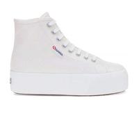 Chaussures Femme - SUPERGA 2708 Hi Top Lame - Blanc - Lacets - Plat 38