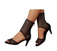 Chaussures Femme Talon Haut, Effortlessly Elegant ’s Summer Slingback Heels with Velvet Open Toe Mesh Design Delicate Strap Sandals for Dancing and Everyday Wear
