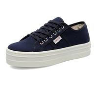 Chaussures Femme - VICTORIA - 109200 Bleu Marino - Toile en coton - Fermeture à lacets 41