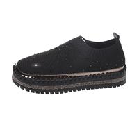 Chaussures Femmes Chaussures décontractées pour Femmes, Mocassins élégants à Plateforme, Nouvelles Baskets décontractées à Enfiler en aérée avec Strass pour Un Usage Quotidien