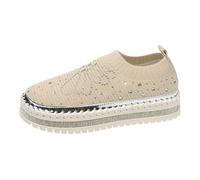 Chaussures Femmes Chaussures décontractées pour Femmes, Mocassins élégants à Plateforme, Nouvelles Baskets décontractées à Enfiler en aérée avec Strass pour Un Usage Quotidien
