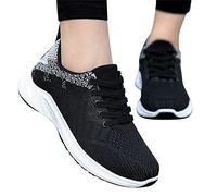 Chaussures Femmes, Chaussures Élégantes Femmes Chaussures de Randonnée Sneakers Lacets En Plein Air Doux en Maille Baskets Femmes Course Tennis Running Memory Foam Orthopédique Marcher, Noir , 39 EU