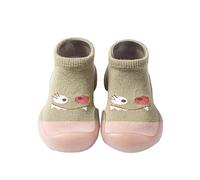 Chaussures Fille Princesse Spring and Autumn Cotton Thin Baby Socks Shoes Baby Walking Shoes Indoor Floor Before Shoes Baskets Tendance (Green, 6-12 Months)