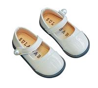 Chaussures Fille Taille 32 Doux Rond Bicolore Orteil Princesse Robe Chaussures Plates (Tout-petit/Petit Enfant/Grands Enfants) Bébé Tricot Chaussures, Blanc., 22 EU
