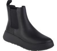 Fitflop Femme F-Mode Bottines Chelsea Plates en Cuir, Tout Noir, 36 EU