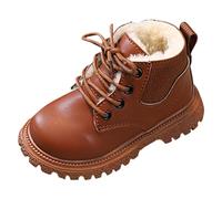 Chaussures Garçon Fille Hiver Bottes des Chaussures,Sandales Plateforme Enfant Bottines Chien Chaussures Fille 29 Chaussettes Chaudes Bébé Chaussures Slip on Boots Fourrées(Brun,29.5)