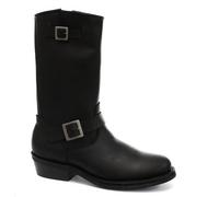 Chaussures Grinders Neuf Rebel Noir Unisexe Lisse Cuir Western Motards Bottes