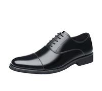 Chaussures habillées à Bout Droit et Coutures Apparentes for Homme, en Cuir Espagnol, à Talons compensés, à Lacets, Respirantes, for soirées(39 EU)