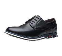 Chaussures habillées à lacets en similicuir pour homme - Fond plat - Mocassins classiques - Mocassins d'affaires confortables - Pour fête de mariage - Chaussures Oxford respirantes - Pour le bureau