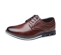 Chaussures habillées à lacets en similicuir pour homme - Fond plat - Mocassins classiques - Mocassins d'affaires confortables - Pour fête de mariage - Chaussures Oxford respirantes - Pour le bureau