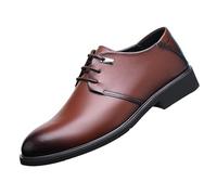 Chaussures habillées basses à lacets, style Oxford, bout golf, en cuir pleine fleur antidérapant, for homme, idéales for les affaires et les occasions formelles.(Brown,44 EU)