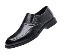Chaussures habillées en cuir lisse à enfiler pour homme, Noir , 41 EU