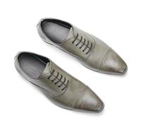 Chaussures habillées for Hommes à Lacets Bout Pointu Bruni Simili Cuir Bout Bas Talon Bloc Semelle en Caoutchouc antidérapant résistant aux Affaires (Color : Vert, Size : 42 EU)