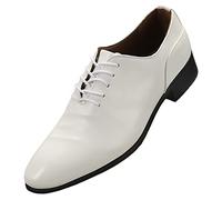 Chaussures habillées Oxford et Derby pour homme - Printemps et été - Édition coréenne - Couleur unie - Chaussures pointues en cuir pour le travail, le bureau, la marche, le mariage, blanc, 39 1/3 EU