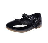 Chaussures habillées pour filles avec semelle en caoutchouc antidérapante à bout fermé pour mariage, anniversaire, demoiselle d'honneur, Noir , 29 EU