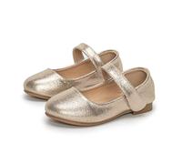 Chaussures habillées pour filles chaussures basses Mary Jane ballerines chaussures de princesse pour enfants chaussures de mariage plates chaussures de soirée pour bébé (Gold 32 Little Child)
