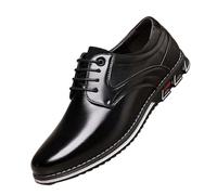 Chaussures habillées pour homme - Chaussures richelieu classiques à lacets - Bout pointu - En cuir - Talon bloc - Antidérapantes - Confortables - Pour mariages et bals de fin d'année, Noir , 42.5 EU