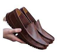 Chaussures habillées pour Hommes Chaussures en Cuir Chaussures pour Hommes conduisant des Chaussures en Cuir de qualité Confortables Hommes (Marron, 7,5)