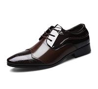Chaussures habillées pour Hommes en Cuir en Cuir à Oreille à Orteil Pointu Noir Brown Toe's Chaussures pour Hommes Business Shoes Oxford Chaussures habillées pour Hommes (Marron, 46)
