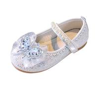 Chaussures Habillées pour Petite Fille Classiques Princesse Uniforme Rétro Chaussure Élégantes et légères Basses Chaussures Fermées Décontractées Mary Jane pour Mariage, Fête, Flower Girl (White, 32)