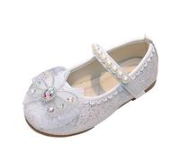 Chaussures Habillées pour Petite Fille Déguisement Talonnées Haut Cosplay Chaussure Costume Basiques Basses Mary Jane Chic Élégantes Habillées Chaussures pour Mariage, Fête, (White, 28 Little Child)