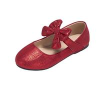 Chaussures Habillées pour Petite Fille Polyvalente et Confortable Charmantes Chaussure Bureau Footwear PU Princesse Chaussure Fermées Décontractées Mary Jane pour Mariage, (Red, 31.5 Little Child)