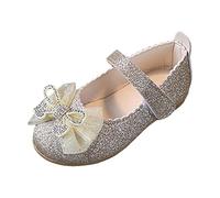 Chaussures Habillées pour Petite Fille Polyvalente et Confortable Charmantes Paillettes Chaussure Costume Basiques Basses Mary Jane Chic Élégantes Habillées Chaussures pour École Activité (Gold, 29)