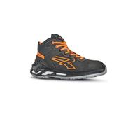 U-Power Chaussures de sécurité hautes Lord – Anti-Shock ESD S3 CI SRC – Gris/Orange 43