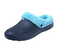 Chaussures hautes noires pour homme et femme - Pour l'hiver - Chaudes - Antidérapantes - Pour chambre à coucher - Argentées - Paillettes, bleu, 41 EU