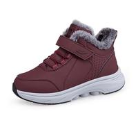 Chaussures Hiver Chaud Polarie Femme en Micro-Suède et Fausse Fourrure Polaire avec Mousse à Mémoire de Forme Respirants Antidérapants Semelle Pour L'Intérieur et L'extérieur