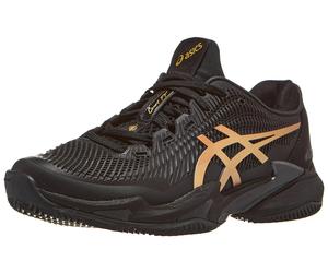 Chaussures Homme Asics Court FF 3 Novak Black/Prism Gold Men Shoes TERRE BATTUE