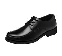 Chaussures Homme Cuir Mode, Derby Mens Shoes, Zapatos de Cuero de Color sólido de ocio de Trabajo Con Cordones de negocios cómodos transpirables de Estilo de Moda Para Hombres (Black 42)