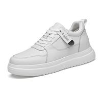 Chaussures Homme De Tennis Chaussure Marche Rehaussante Confortable Blanche Basket Cuir Baskets Et Sport Mens and Outdoor Shoes Trainers Ete Garçon Fitness Mode pour Hommes Été Blanc Pieds Larges