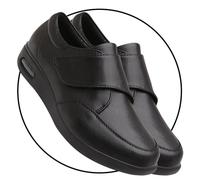 Chaussures Homme Extra Large en Cuir Chausson Fermeture Scratch Chaussures Réglable Fermeture Scratch Sandale Dames Edema Swollen des Sandales (Color : Black, Size : 47 EU)