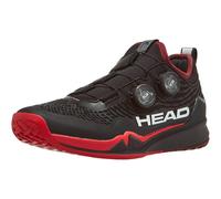 HEAD Chaussures de tennis Endure Pro BOA pour homme - Légères, ajustées avec précision, absorption des chocs, durables, Noir/Rouge, 10.5