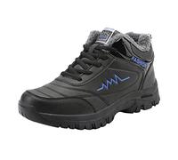 Chaussures Homme Hiver - Couple modèles hommes d'âge moyen et personnes âgées haut haut Plus velours épaissi antidérapant confortable chaussures en coton chaud sport bottes de neige (C, 45)