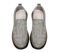 Chaussures Hommes Espadrilles Homme Chaussures Chaussures en toile pour hommes avec un sans lacet décontracté hommes sans lacet toile mocassins chaussures Sandales Homme Noir Chaussures (Grey, 39)