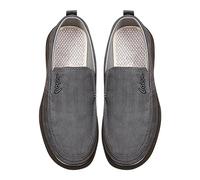 Chaussures Hommes Espadrilles Homme Chaussures Chaussures en toile pour hommes avec un sans lacet décontracté hommes sans lacet toile mocassins chaussures Sandales Homme Noir Chaussures (Black, 44)