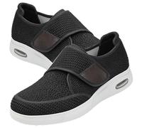 Chaussures Hommes Pieds Large Orthopédiques Pied Homme Mocassins Slip on Loafers de Randonnée Basses Sport à Enfiler pour Chaussure Diabetique Extra sans Lacets Baskets randonnée(Black,40.5 EU)