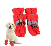 Chaussures imperméables pour chiens - 4 chaussures pour animaux de compagnie pour chaussée chaude, bottes de pluie pour chiens avec cordon réglable, protection de patte de chien antidérapante douce et