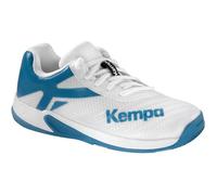 Kempa Wing 2.0 Junior Chaussures de Handball, Blanc/Bleu, 34 EU