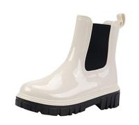 Chaussures Jardin Femme, Couleur Unie Jardinage Randonnées Bottes Impermeable Mi Saison Caoutchouc Chaussure Extérieur Pluie Antidérapant Bottines, White 02, 37