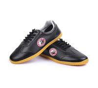 Chaussures Kung Fu Homme Femme Chaussures de Sport Tai Chi,Cuir Chaussures Art Martiaux,Enfant Chaussures De Taekwondo De Boxe Karaté pour Daily Entraînement Matin des Exe(Size:37(23.5cm),Color:Noir)