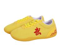 Chaussures Kung Fu Kwon,Arts Martiaux Kung Fu Baskets Canvas,Chaussures de Sport Tai Chi Léger Non Slip Homme Femme Chaussures de Taekwondo(Size:42(24.5cm),Color:Jaune)