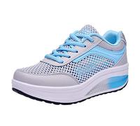 Chaussures légères pour femme - En maille respirante - Chaussures de course décontractées pour étudiantes - Chaussures de course pour femme, bleu, 38.5 EU