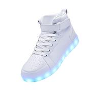 Chaussures lumineuses à DEL pour enfants - Baskets montantes pour garçons et filles - Chaussures de danse hip-hop pour Halloween, fête de Noël avec chargement USB