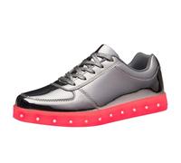 Chaussures lumineuses à LED colorées 2026 Version coréenne Couple Charge USB Planche de sport basse Or Argent, Argenté., 36.5 EU