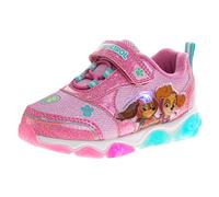 Chaussures lumineuses à LED pour filles - Princesse Disney Moana - Petite sirène Stitch Minnie La Reine des Neiges Barney Paw Patrol (tailles : 5-10 tout-petits/11-12 pour petit enfant), Œillet rose